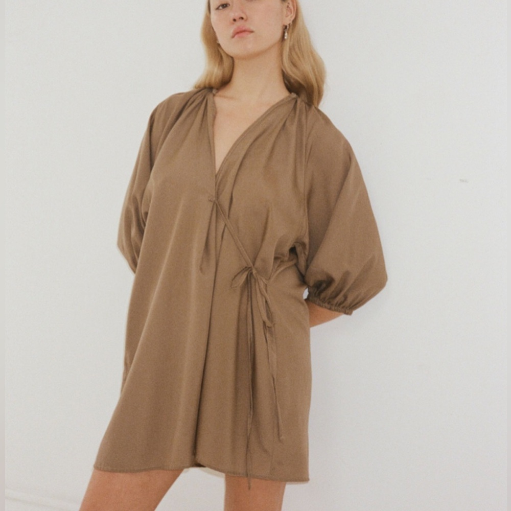 Brown Wrap Dress